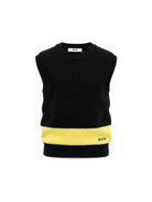Gilet per bambino Msgm Kids nero con logo ricamato F6MSJBJP230 110 MSGM KIDS 