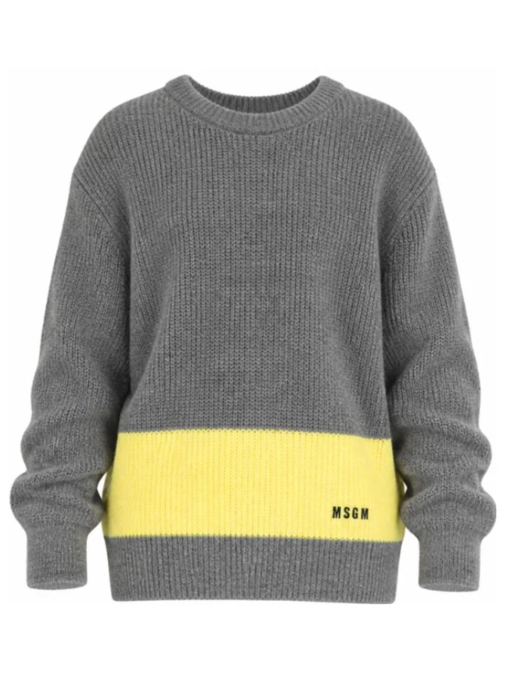 Maglione per bambino Msgm Kids grigio con logo ricamato F6MSJBJP231 104 MSGM KIDS 