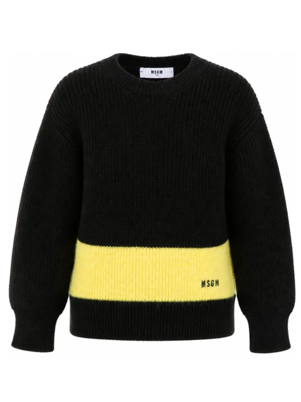 Maglione per bambino Msgm Kids nero con logo ricamato F6MSJBJP231 110 MSGM KIDS 