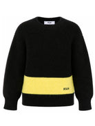 Maglione per bambino Msgm Kids nero con logo ricamato F6MSJBJP231 110 MSGM KIDS 