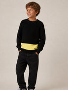 Maglione per bambino Msgm Kids nero con logo ricamato F6MSJBJP231 110 MSGM KIDS 