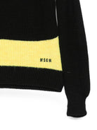 Maglione per bambino Msgm Kids nero con logo ricamato F6MSJBJP231 110 MSGM KIDS 