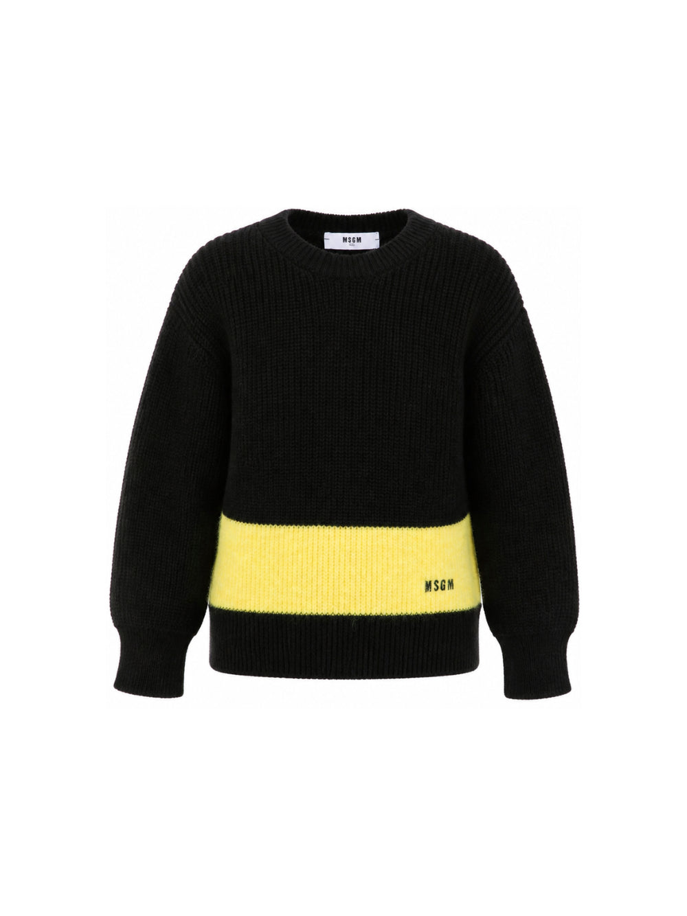 Maglione per bambino Msgm Kids nero con logo ricamato F6MSJBJP231 110 MSGM KIDS 