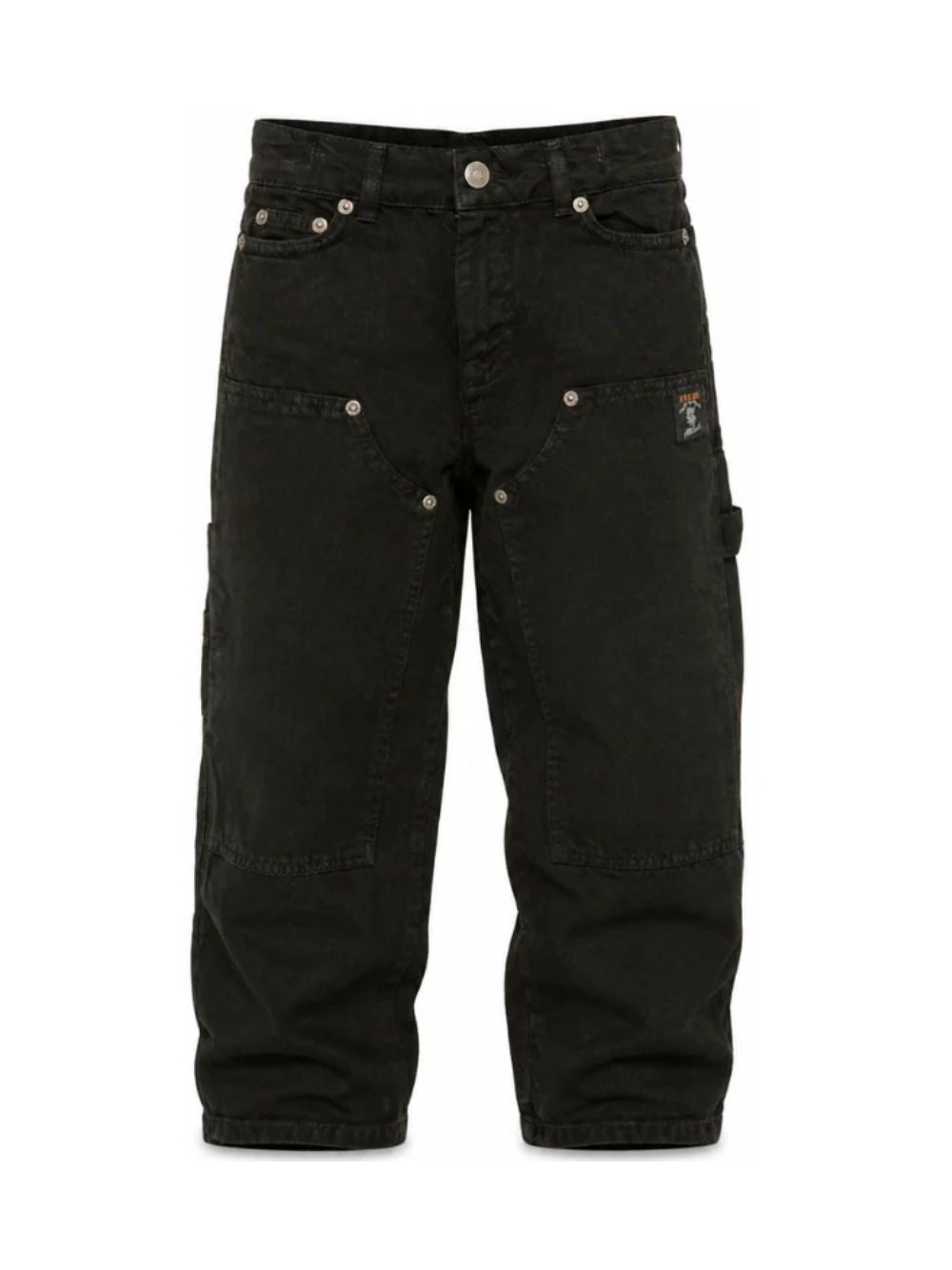 Jeans per bambino MSGM Kids nero con applicazione logo F6MSJBPA229 110 MSGM KIDS 
