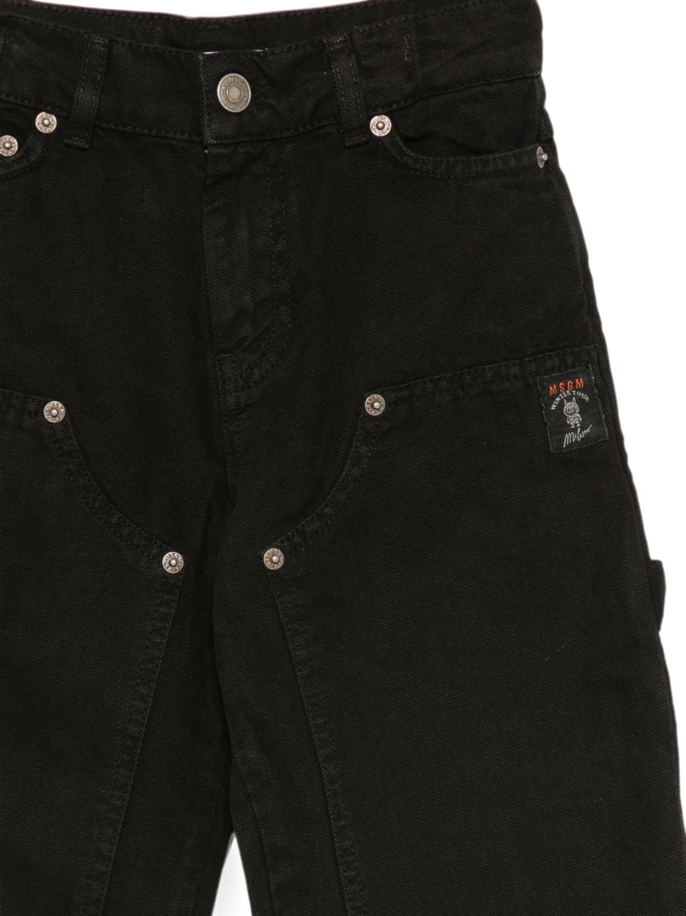 Jeans per bambino MSGM Kids nero con applicazione logo F6MSJBPA229 110 MSGM KIDS 