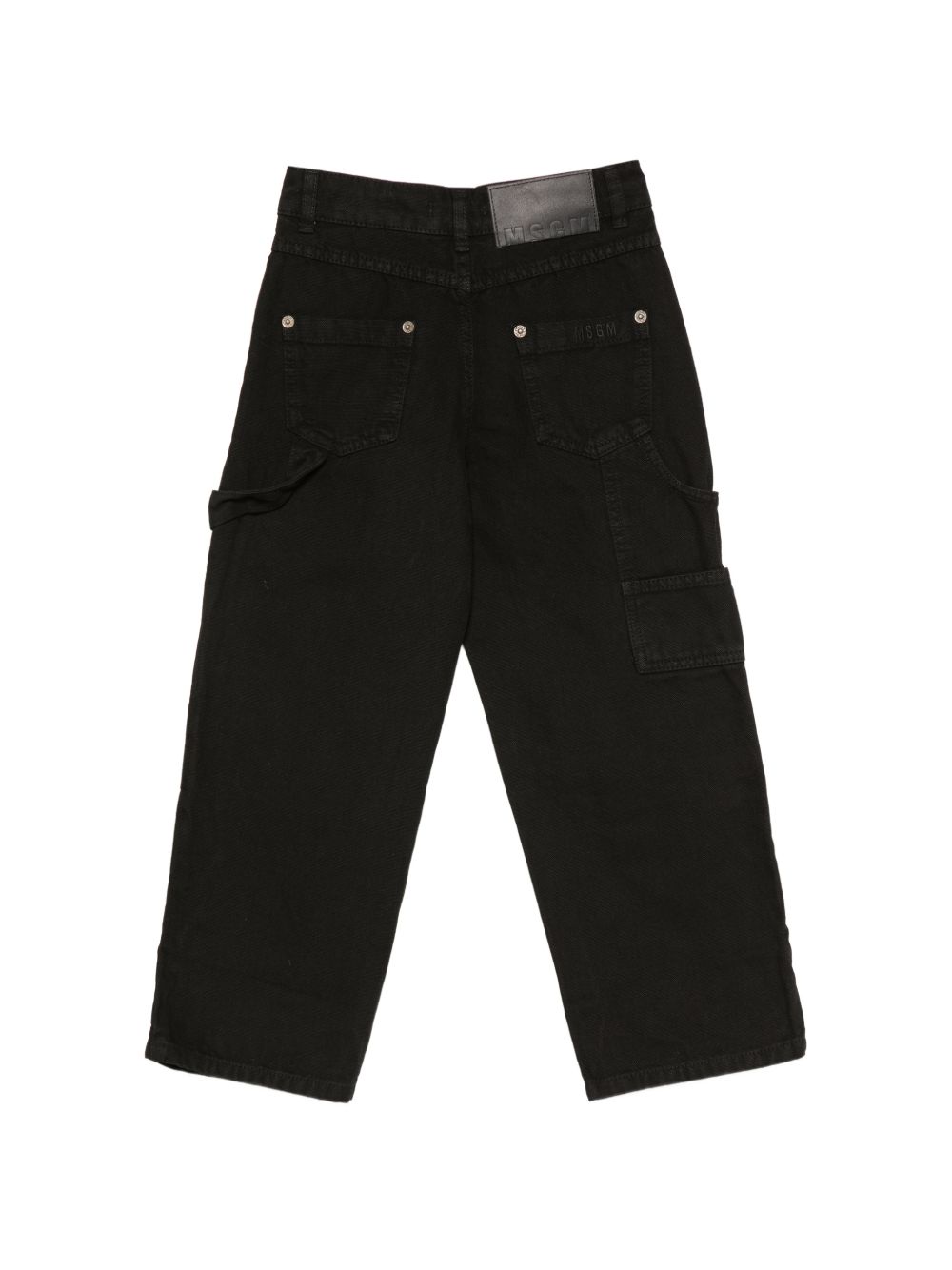 Jeans per bambino MSGM Kids nero con applicazione logo F6MSJBPA229 110 MSGM KIDS 