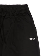 Pantaloni per bambino MSGM Kids nero con logo ricamato F6MSJBPA302 110 MSGM KIDS 