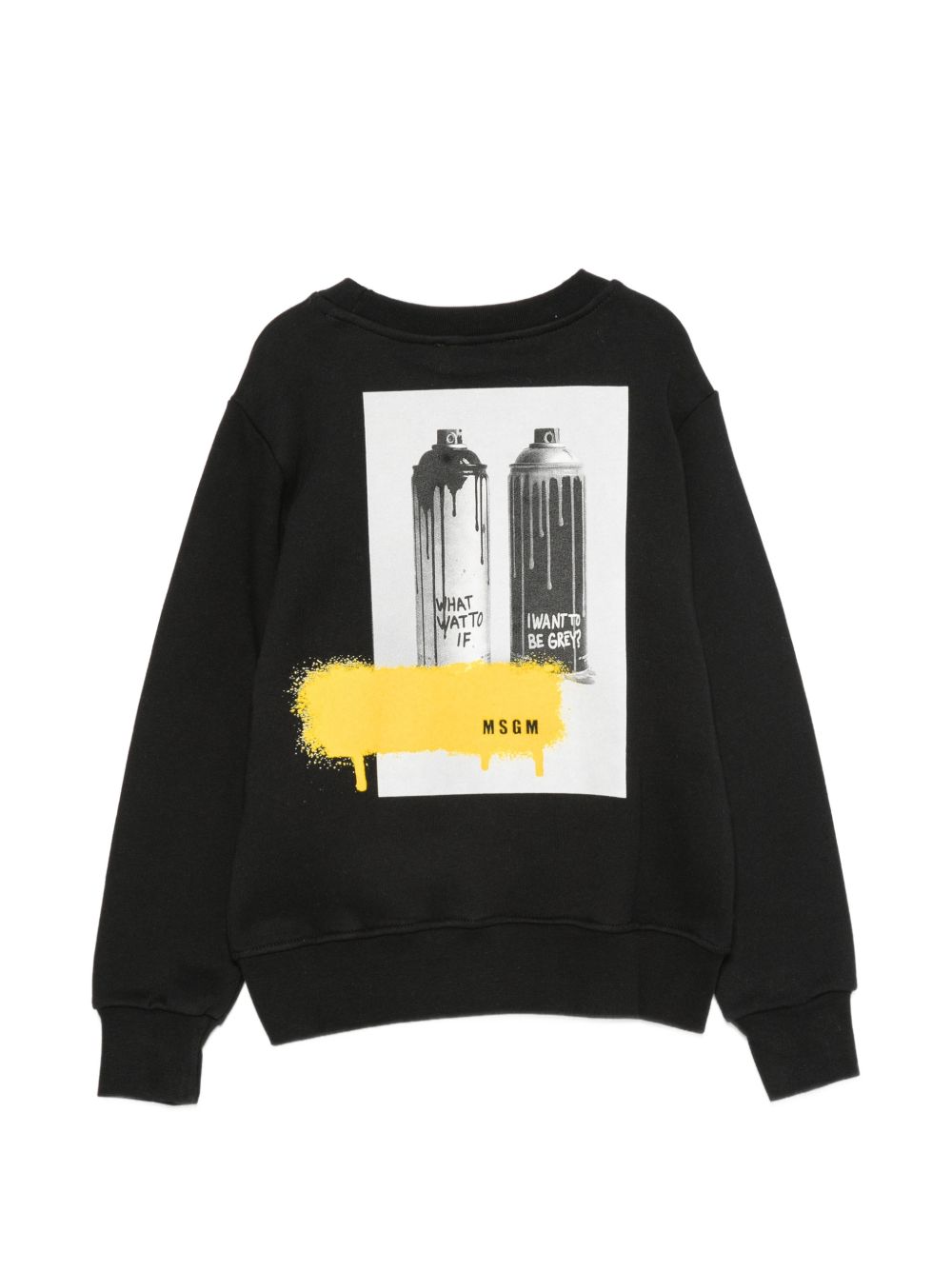 Felpa per bambino Msgm Kids nera con stampa grafica sul retro F6MSJBSW303 110 MSGM KIDS 