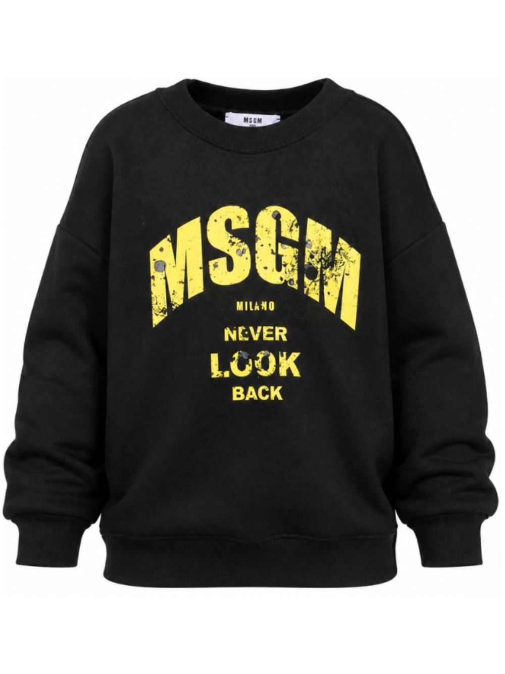 Felpa per bambino Msgm Kids nera con stampa logo sul davanti F6MSJBSW319 110 MSGM KIDS 