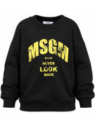 Felpa per bambino Msgm Kids nera con stampa logo sul davanti F6MSJBSW319 110 MSGM KIDS 