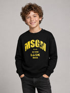 Felpa per bambino Msgm Kids nera con stampa logo sul davanti F6MSJBSW319 110 MSGM KIDS 