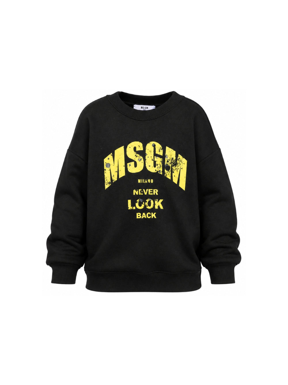 Felpa per bambino Msgm Kids nera con stampa logo sul davanti F6MSJBSW319 110 MSGM KIDS 