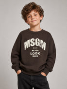 Felpa per bambino Msgm Kids marrone con stampa logo F6MSJBSW319 943 MSGM KIDS 