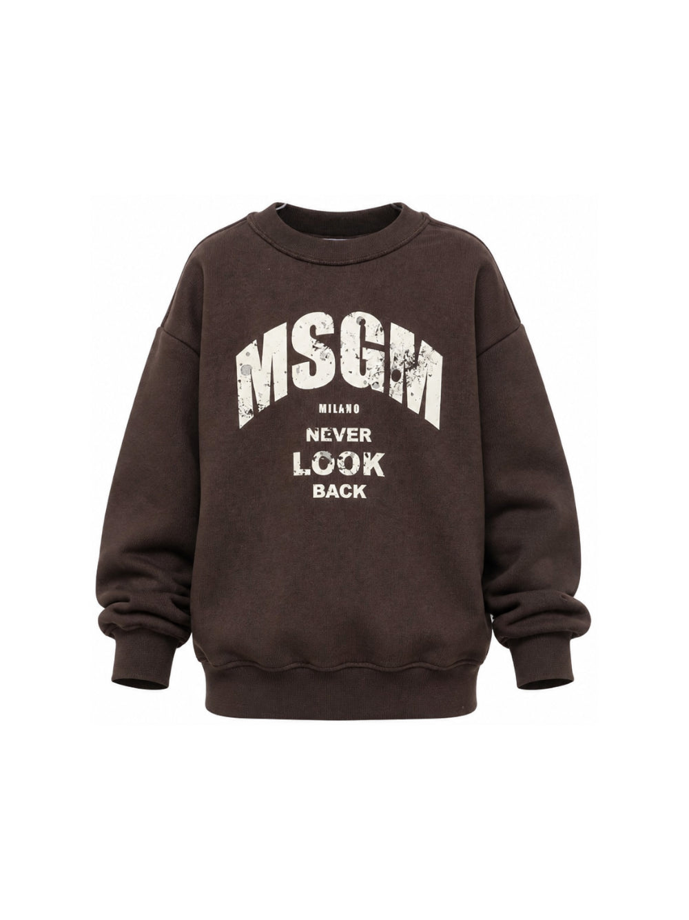 Felpa per bambino Msgm Kids marrone con stampa logo F6MSJBSW319 943 MSGM KIDS 