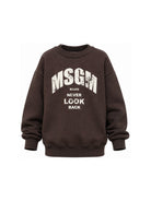 Felpa per bambino Msgm Kids marrone con stampa logo F6MSJBSW319 943 MSGM KIDS 