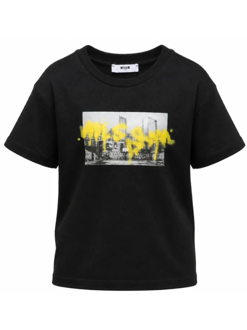 T-shirt per bambino Msgm Kids neracon stampa grafica sul davanti F6MSJBTH239 110 MSGM KIDS 