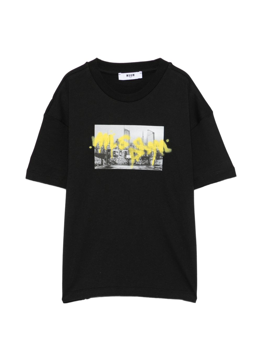 T-shirt per bambino Msgm Kids neracon stampa grafica sul davanti F6MSJBTH239 110 MSGM KIDS 