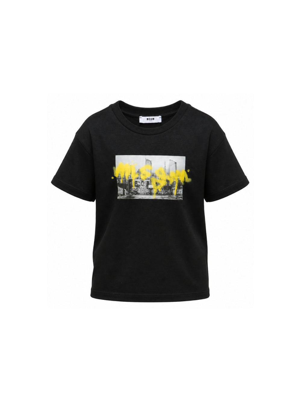 T-shirt per bambino Msgm Kids neracon stampa grafica sul davanti F6MSJBTH239 110 MSGM KIDS 