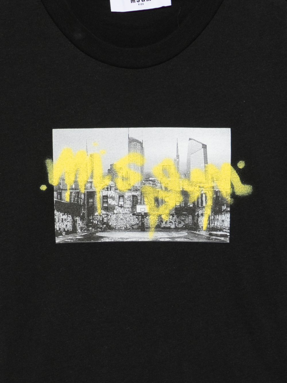 T-shirt per bambino Msgm Kids neracon stampa grafica sul davanti F6MSJBTH239 110 MSGM KIDS 