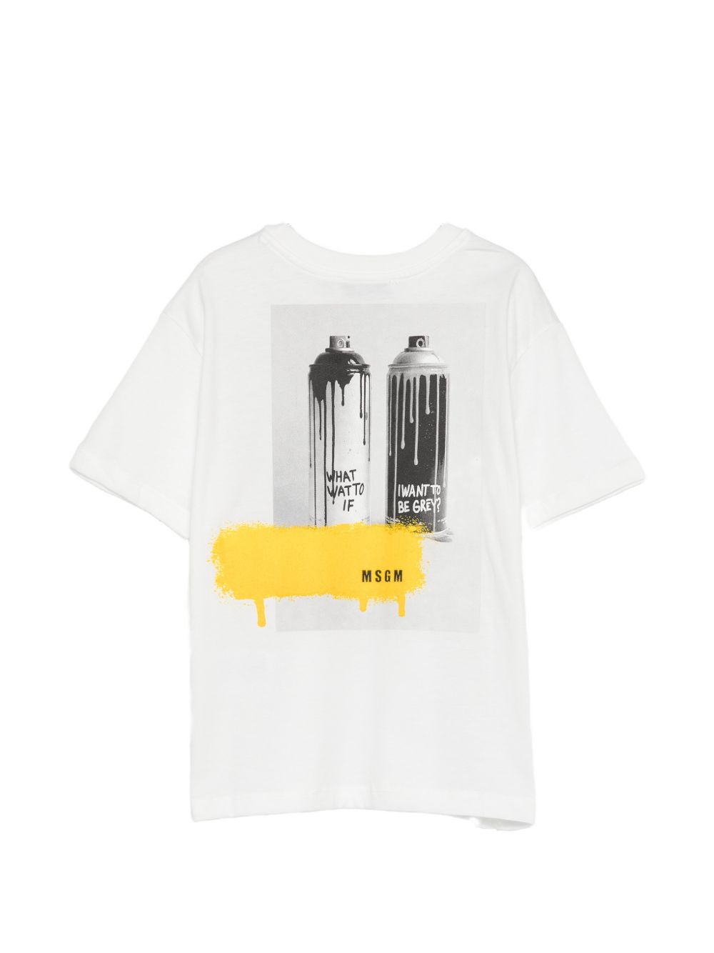 T-shirt per bambino MSGM Kids bianca con stampa grafica sul retro F6MSJBTH245 002 MSGM KIDS 