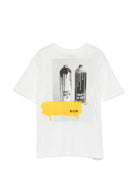 T-shirt per bambino MSGM Kids bianca con stampa grafica sul retro F6MSJBTH245 002 MSGM KIDS 