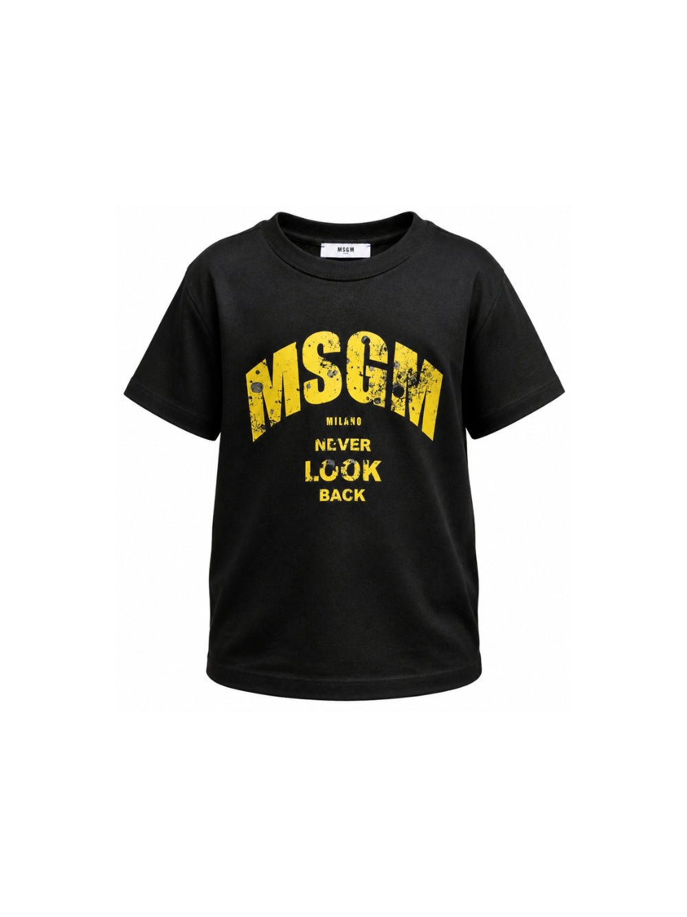 T-shirt per bambino MSGM Kids nera con stampa grafica F6MSJBTH321 110 MSGM KIDS 
