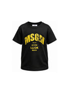 T-shirt per bambino MSGM Kids nera con stampa grafica F6MSJBTH321 110 MSGM KIDS 
