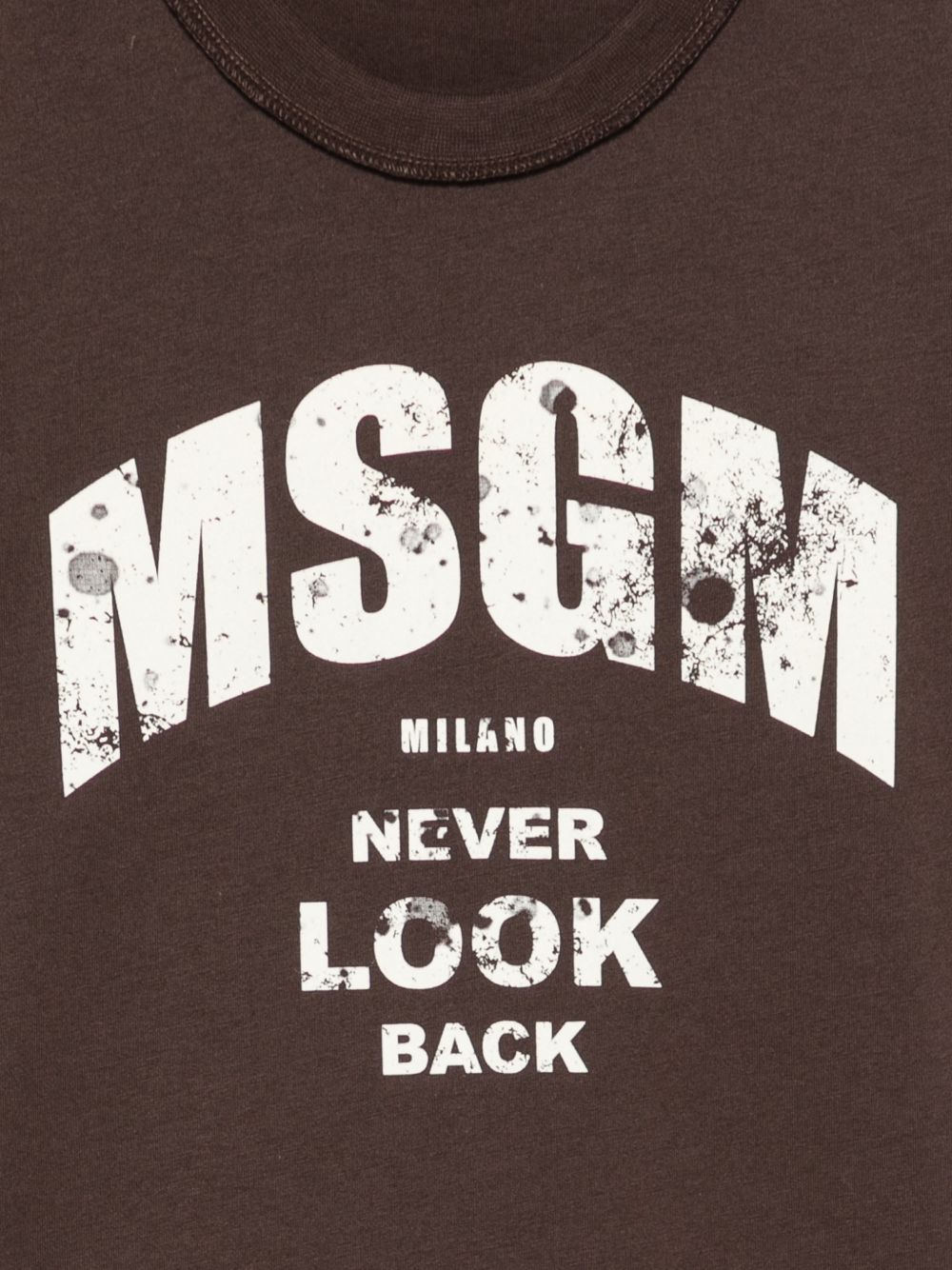 T-shirt per bambino Msgm Kids marrone con stampa logo sul davanti F6MSJBTH321 943 MSGM KIDS 