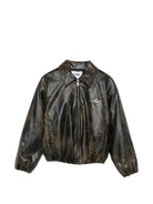Giacca per bambina MSGM Kids nero con effetto vissuto F6MSJGBO115 110 MSGM KIDS 