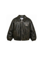 Giacca per bambina MSGM Kids nero con effetto vissuto F6MSJGBO115 110 MSGM KIDS 
