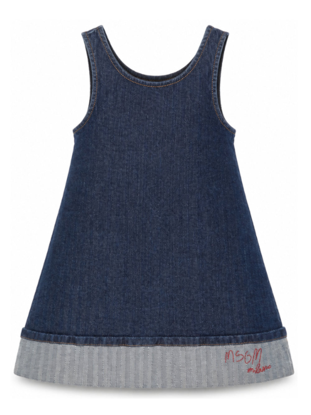 Abito per bambina MSGM Kids blu denim con applicazione logo F6MSJGDB172 126 MSGM KIDS 