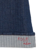 Abito per bambina MSGM Kids blu denim con applicazione logo F6MSJGDB172 126 MSGM KIDS 