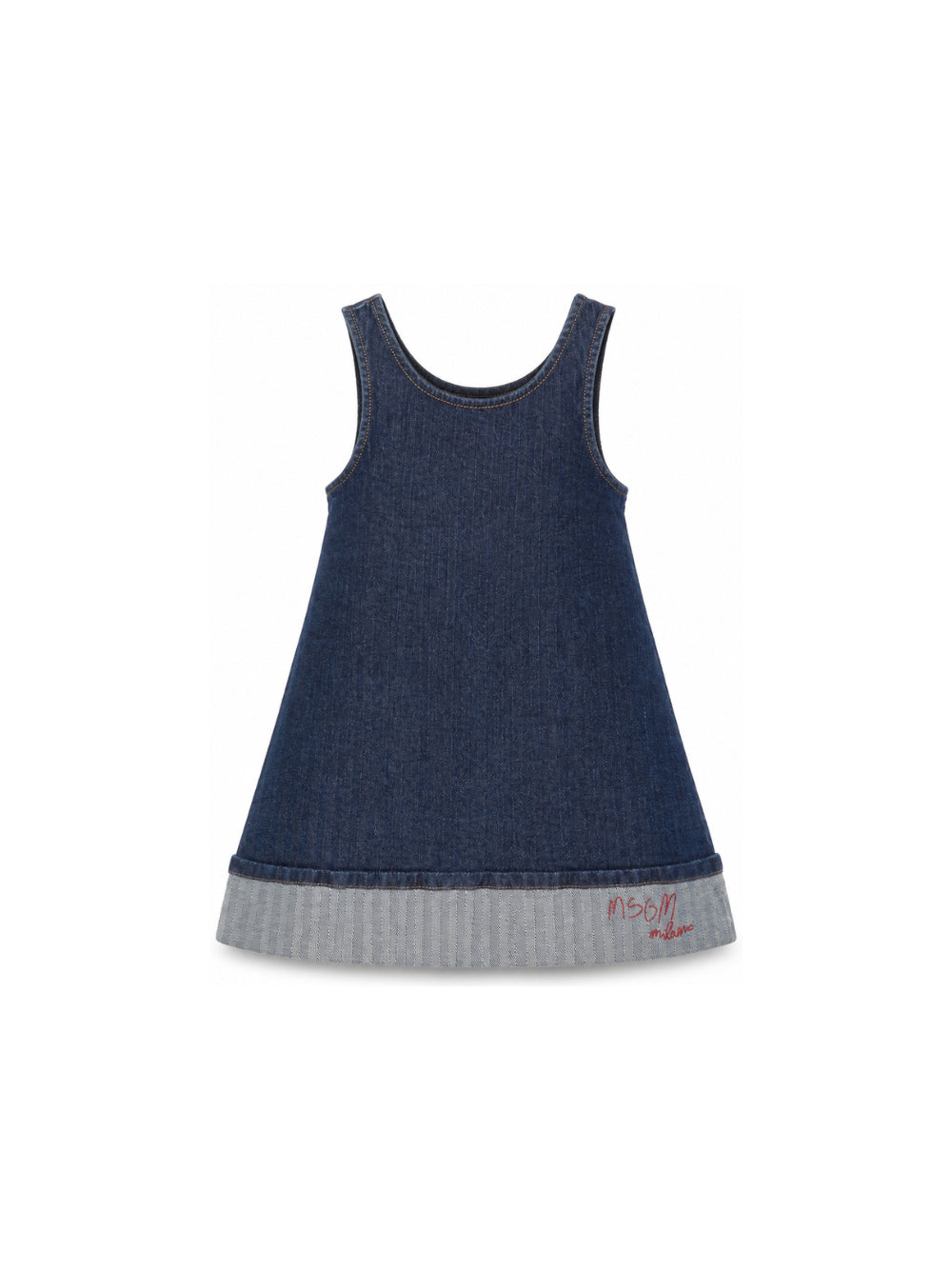 Abito per bambina MSGM Kids blu denim con applicazione logo F6MSJGDB172 126 MSGM KIDS 