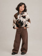 Pantaloni per bambina MSGM Kids marrone a gamba larga F6MSJGDP051 110 MSGM KIDS 