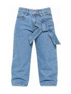 Jeans per bambina MSGM Kids azzurro con dettaglio con fiocco F6MSJGDP052 126 MSGM KIDS 