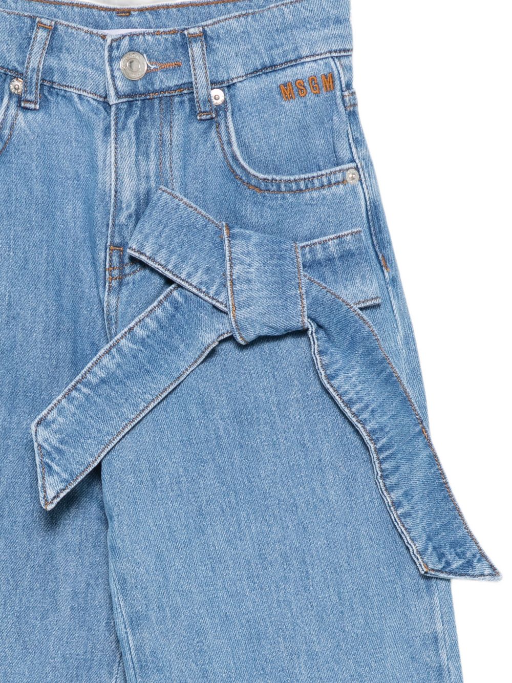 jeans per bambina MSGM Kids azzurro con dettaglio con fiocco F6MSJGDP052 126 MSGM KIDS 