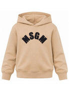 Felpa per bambina Msgm Kids beige con stampa logo sul davanti F6MSJGHS097 MS030 MSGM KIDS 