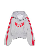 Felpa per bambina MSGM Kids grigia con bande laterali F6MSJGHS150 271 MSGM KIDS 