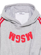 Felpa per bambina MSGM Kids grigia con bande laterali F6MSJGHS150 271 MSGM KIDS 