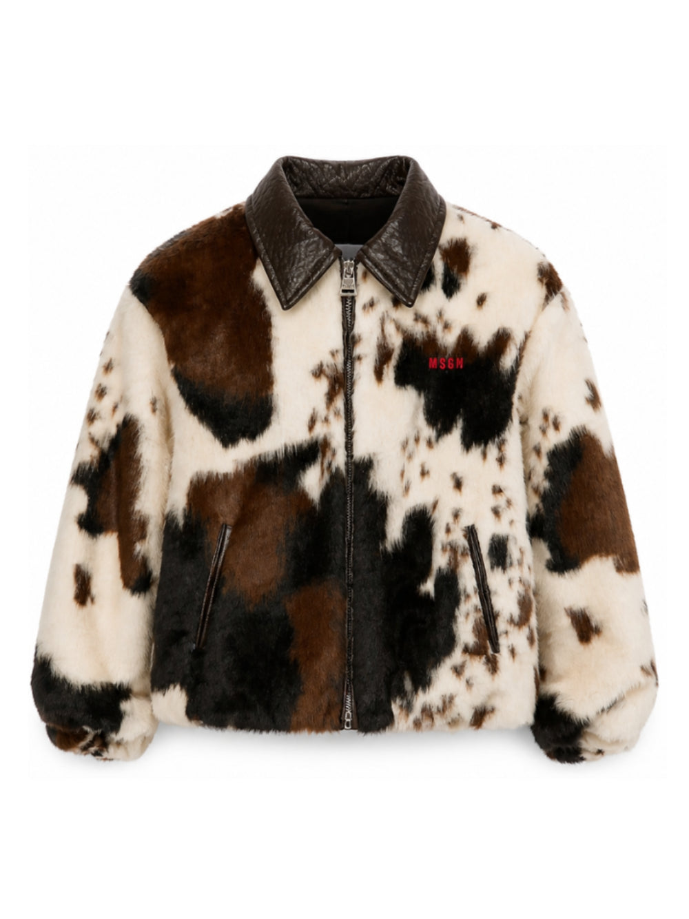 Giacca per bambina MSGM Kids multicolore con stampa mucca F6MSJGJK078 MS098 MSGM KIDS 
