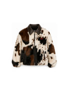 Giacca per bambina MSGM Kids multicolore con stampa mucca F6MSJGJK078 MS098 MSGM KIDS 