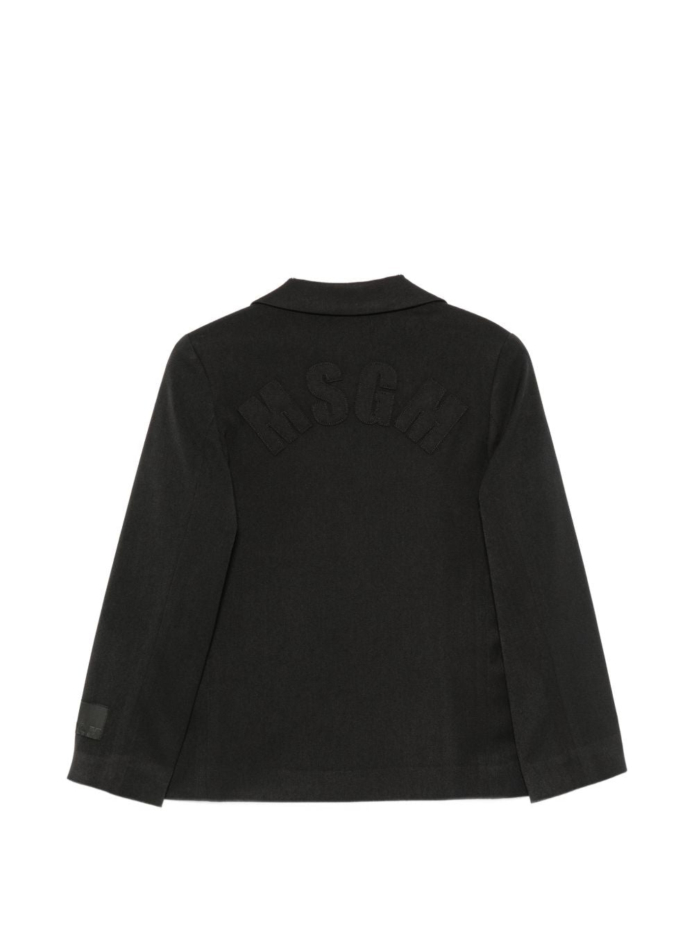 Blazer per bambina MSGM Kids nero con patch logo applicato F6MSJGJK100 110 MSGM KIDS 