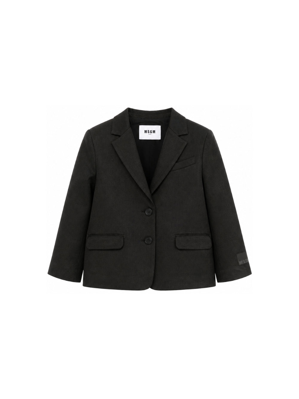 Blazer per bambina MSGM Kids nero con patch logo applicato F6MSJGJK100 110 MSGM KIDS 