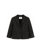 Blazer per bambina MSGM Kids nero con patch logo applicato F6MSJGJK100 110 MSGM KIDS 