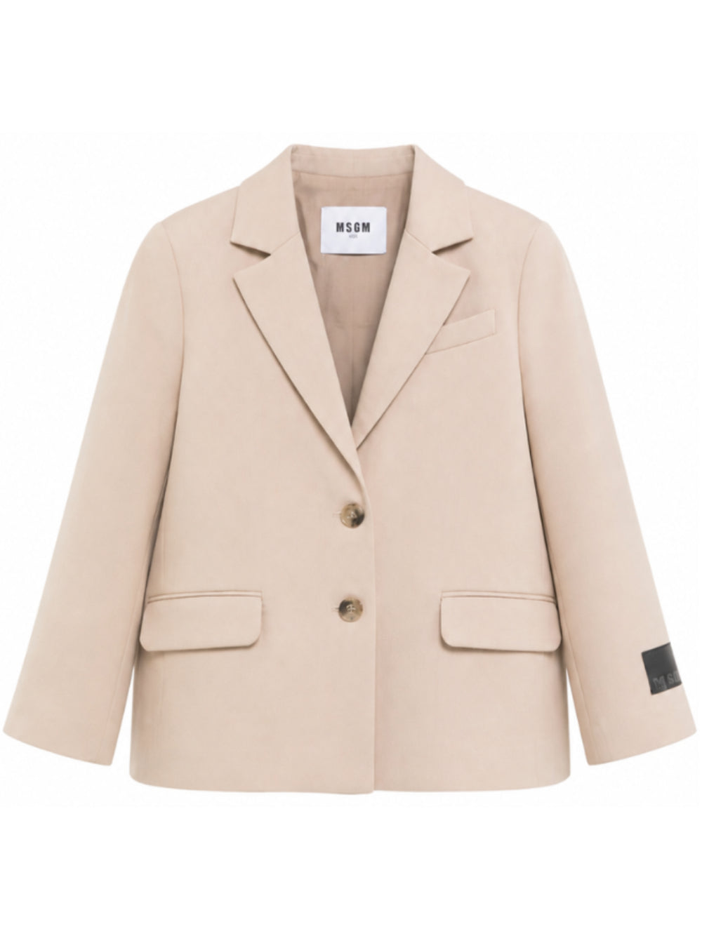 Giacca per bambina MSGM Kids beige con chiusura frontale con bottoni F6MSJGJK100 MS030 MSGM KIDS 