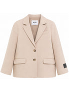 Giacca per bambina MSGM Kids beige con chiusura frontale con bottoni F6MSJGJK100 MS030 MSGM KIDS 