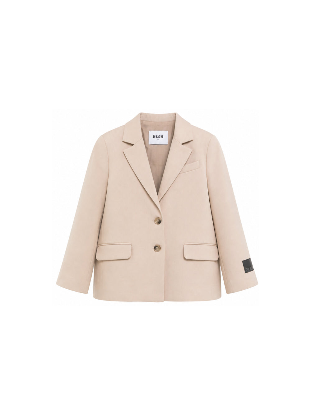 Giacca per bambina MSGM Kids beige con chiusura frontale con bottoni F6MSJGJK100 MS030 MSGM KIDS 
