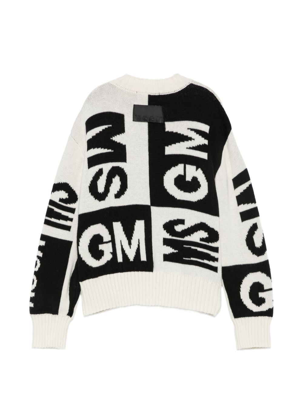Maglione per bambina MSGM Kids bianco e nero con ricamo a intarsio F6MSJGJP063 110 MSGM KIDS 