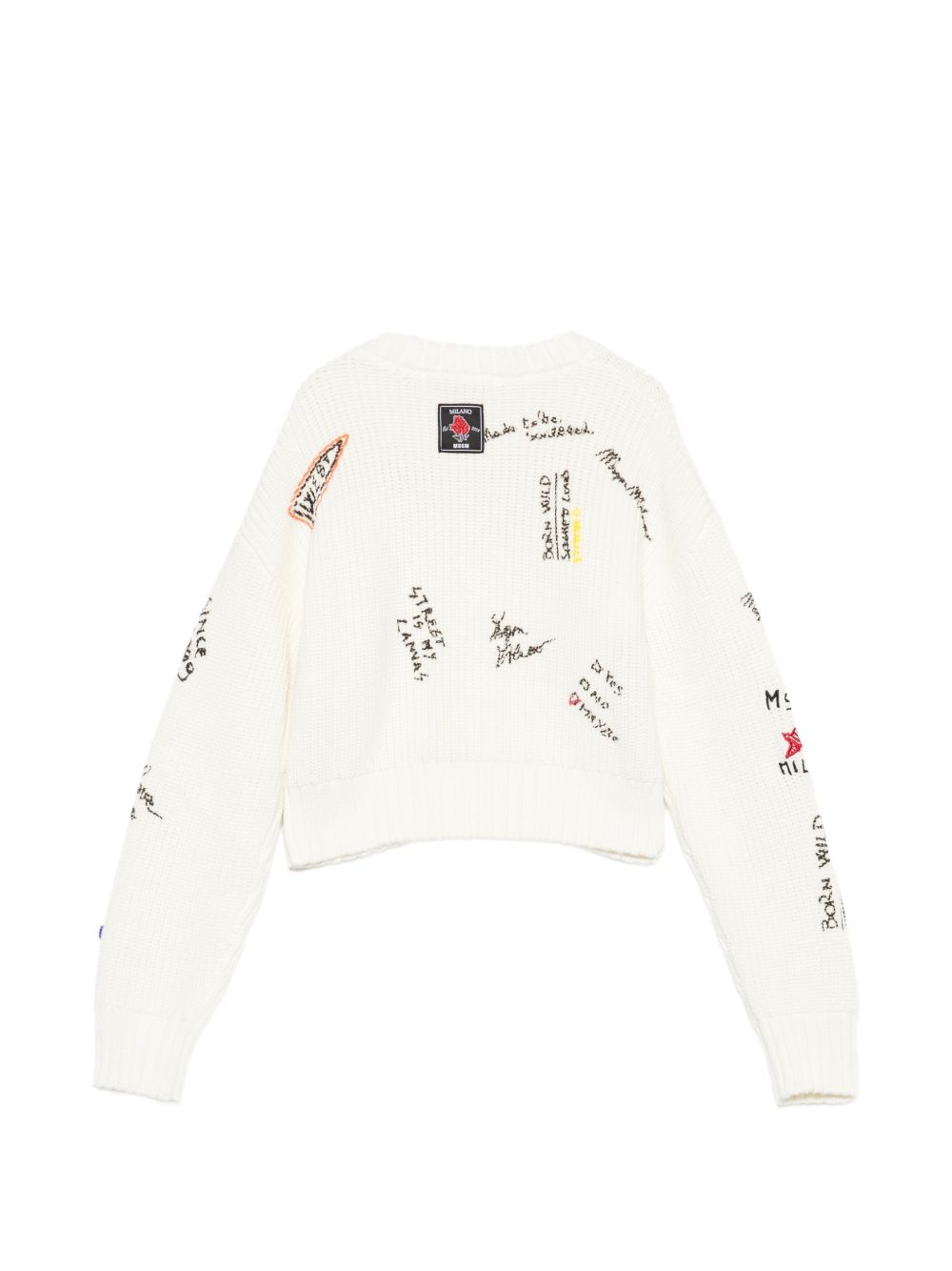 Felpa per bambina Msgm Kids bianca con stampa grafica all-over F6MSJGJP066 013 MSGM KIDS 