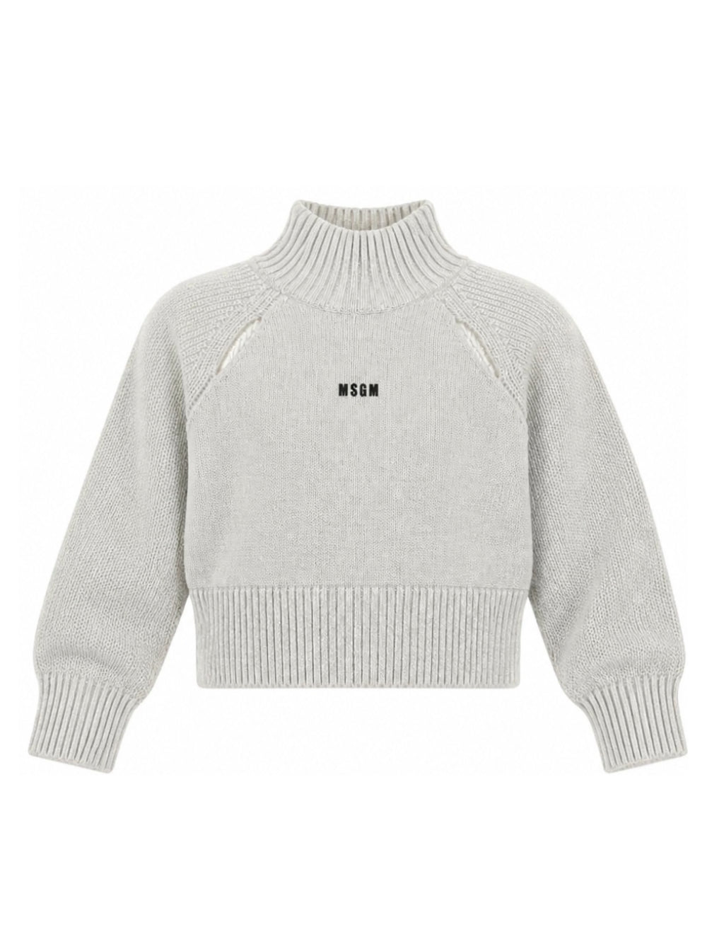 Maglione per bambina Msgm kids bianco crema con stampa logo sul davanti F6MSJGJP207 013 MSGM KIDS 